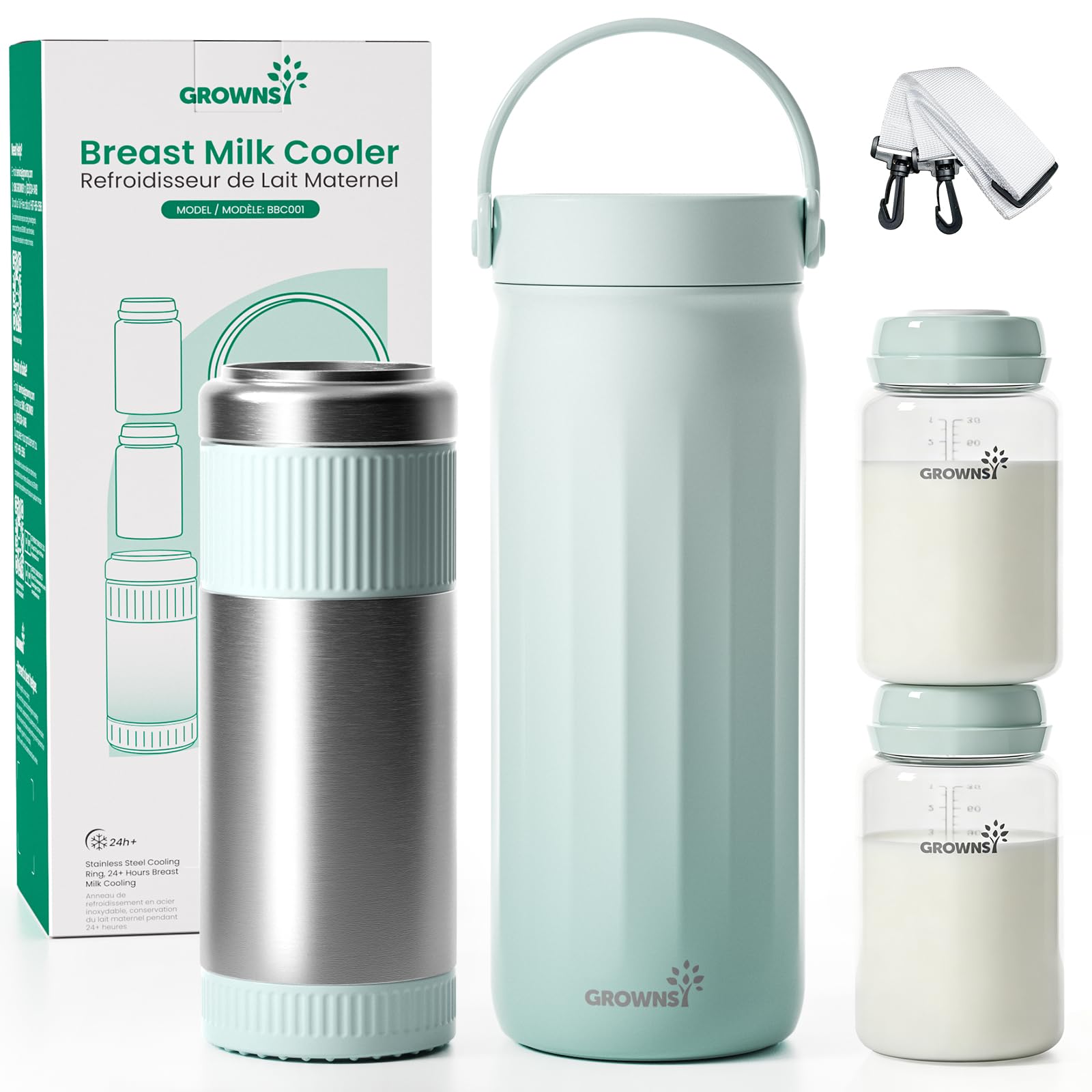 Amazon.com: Grownsy 22oz Portable Breast Milk Cooler with 2